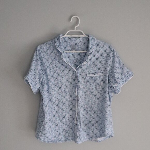 Jane & Bleecker Womens Sz M Blue 2-Piece Cotton Matching Sleepwear Pajama Set - Picture 3 of 16